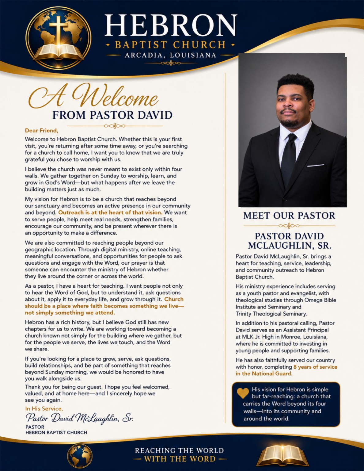 A Welcome From Pastor David